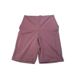 Colorfulkoala Purple Mid-rise Activewear Pockets Workout Yoga Biker Shorts Sz M